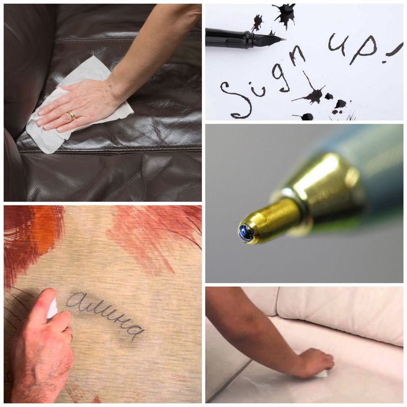 Как убрать следы от шариковой ручки на кожаной мебели?