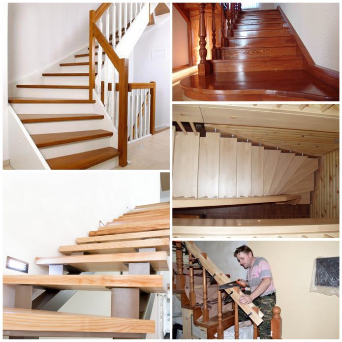 Монтаж деревянной лестницы